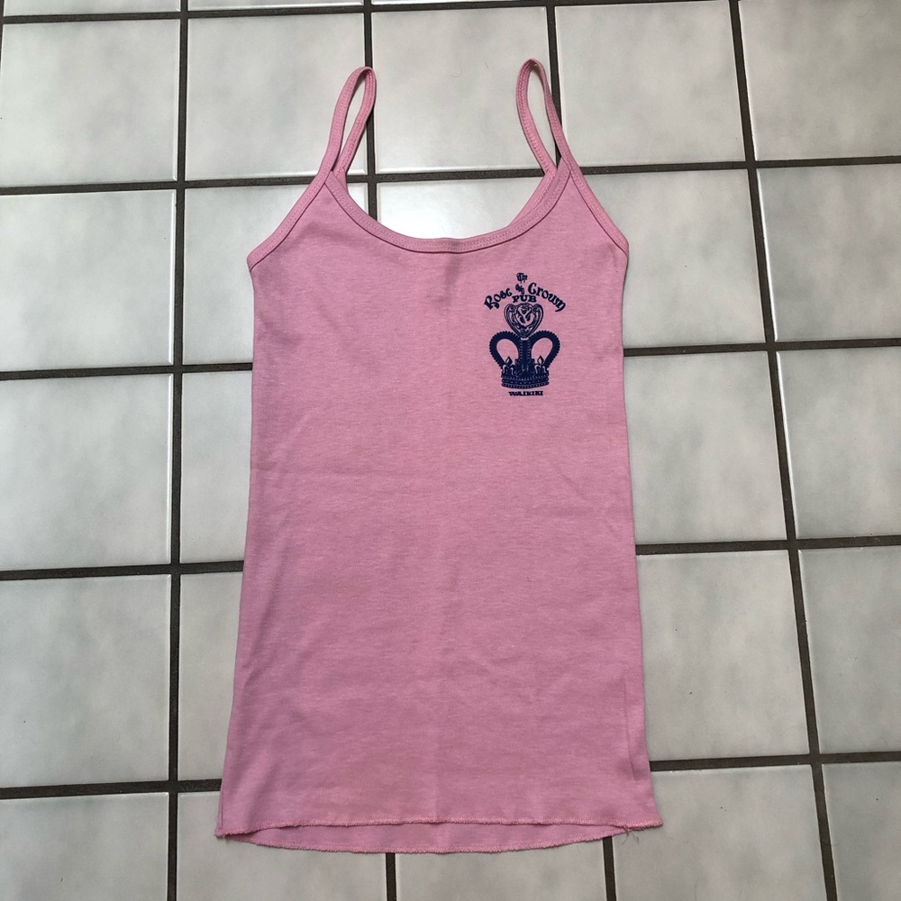 NEVER WORN 1970’s Waikiki Beach Rose & Crown Pub Tank Lavendar